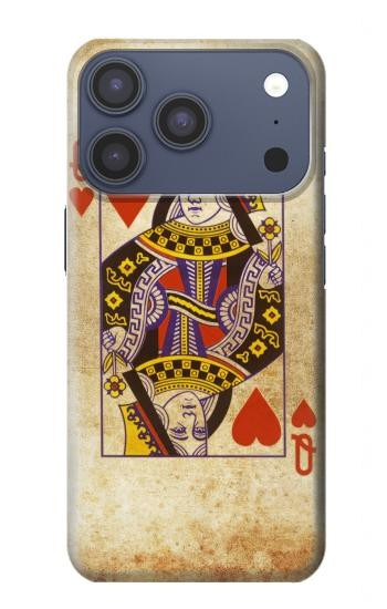 S2833 Poker Card Queen Hearts Case For iPhone 17 Pro, 18 Pro