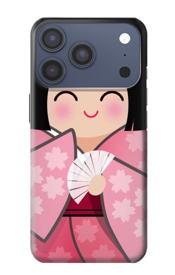 S3042 Japan Girl Hina Doll Kimono Sakura Case For iPhone 17 Pro, 18 Pro
