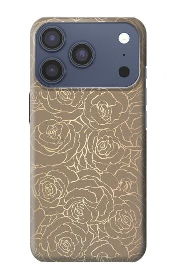 S3466 Gold Rose Pattern Case For iPhone 17 Pro, 18 Pro