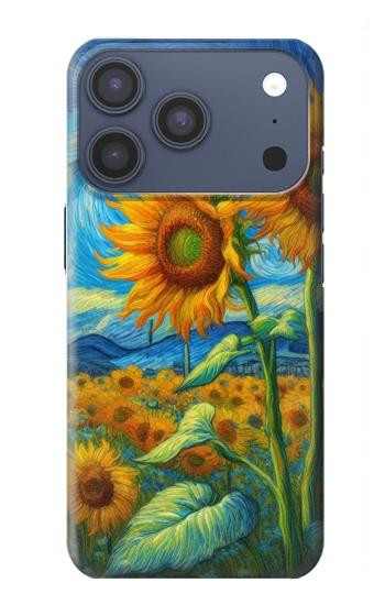 S4019 Sunflower Van Gogh Style Case For iPhone 17 Pro, 18 Pro