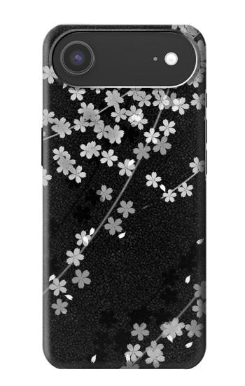 S2544 Japanese Kimono Style Black Flower Pattern Case For iPhone Air