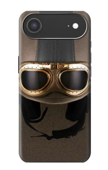 S2645 Vintage Brown Goggles Motorcycle Helmet Case For iPhone Air