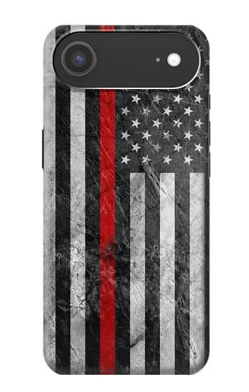 S3687 Firefighter Thin Red Line American Flag Case For iPhone Air