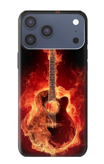 S0415 Fire Guitar Burn Case For iPhone 17 Pro Max, 18 Pro Max