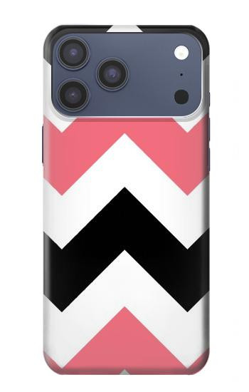 S1849 Pink Black Chevron Zigzag Case For iPhone 17 Pro Max, 18 Pro Max
