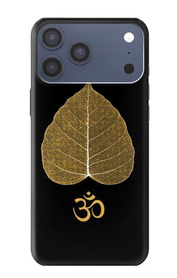 S2331 Gold Leaf Buddhist Om Symbol Case For iPhone 17 Pro Max, 18 Pro Max