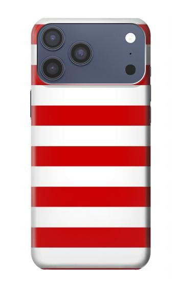 S2364 Red and White Striped Case For iPhone 17 Pro Max, 18 Pro Max