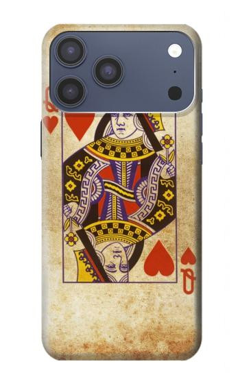 S2833 Poker Card Queen Hearts Case For iPhone 17 Pro Max, 18 Pro Max