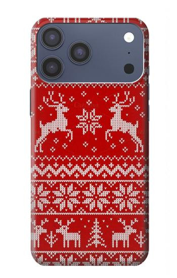 S2835 Christmas Reindeer Knitted Pattern Case For iPhone 17 Pro Max, 18 Pro Max