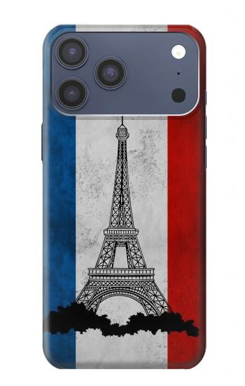 S2859 Vintage France Flag Eiffel Tower Case For iPhone 17 Pro Max, 18 Pro Max