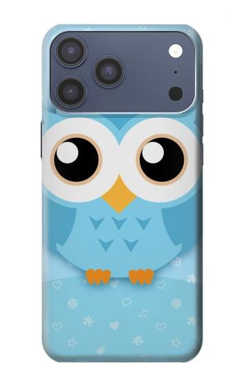 S3029 Cute Blue Owl Case For iPhone 17 Pro Max, 18 Pro Max