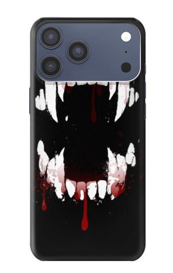 S3527 Vampire Teeth Bloodstain Case For iPhone 17 Pro Max, 18 Pro Max