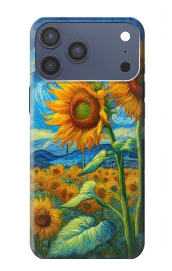S4019 Sunflower Van Gogh Style Case For iPhone 17 Pro Max, 18 Pro Max