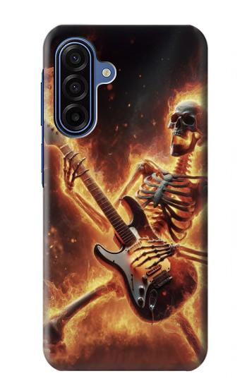 S3984 Fire Skeleton Playing Guitar Case For Samsung Galaxy A17