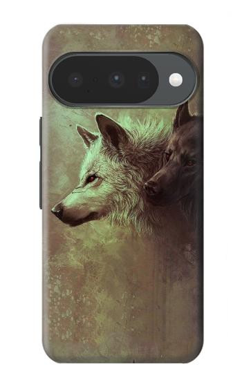 S0931 White Black Wolf Case For Google Pixel 10, 10 Pro