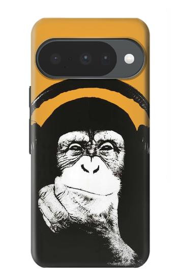 S2324 Funny Monkey with Headphone Pop Music Case For Google Pixel 10, 10 Pro