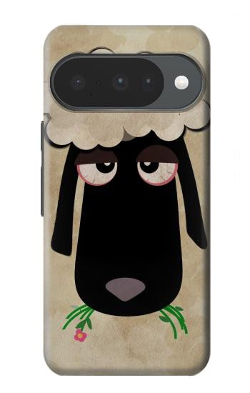 S2826 Cute Cartoon Unsleep Black Sheep Case For Google Pixel 10, 10 Pro