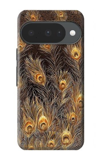 S3691 Gold Peacock Feather Case For Google Pixel 10, 10 Pro