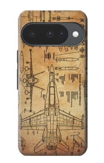 S3868 Aircraft Blueprint Old Paper Case For Google Pixel 10, 10 Pro