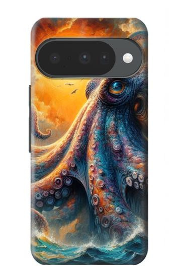 S4003 Oil Color Painting Giant Octopus Case For Google Pixel 10, 10 Pro