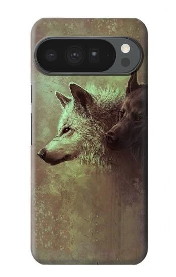 S0931 White Black Wolf Case For Google Pixel 10 Pro XL