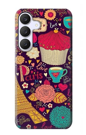 S2353 Paris Cartoon Vintage Pattern Case For Samsung Galaxy S25 FE, S26 FE