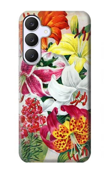 S3205 Retro Art Flowers Case For Samsung Galaxy S25 FE, S26 FE