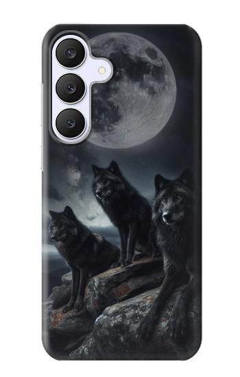S3970 Black Wolf Full Moon Case For Samsung Galaxy S25 FE, S26 FE