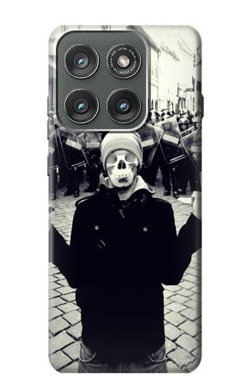 S1108 Skull Mask Man Protester Case For Motorola Edge (2025)