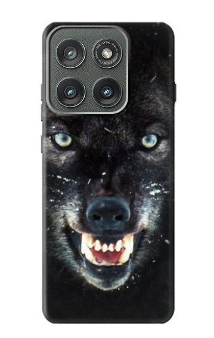 S2823 Black Wolf Blue Eyes Face Case For Motorola Edge (2025)
