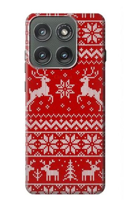 S2835 Christmas Reindeer Knitted Pattern Case For Motorola Edge (2025)