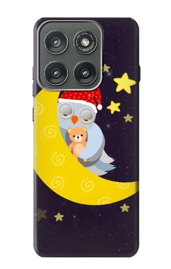 S2849 Cute Sleepy Owl Moon Night Case For Motorola Edge (2025)