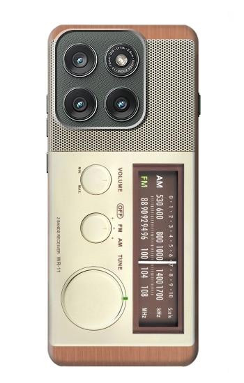 S3165 FM AM Wooden Receiver Graphic Case For Motorola Edge (2025)