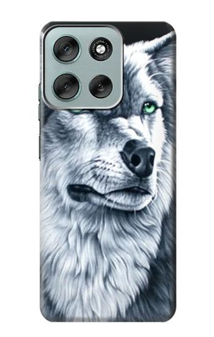 S0123 Grim White Wolf Case For Motorola Moto G56