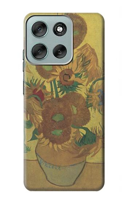 S0214 Van Gogh Vase Fifteen Sunflowers Case For Motorola Moto G56