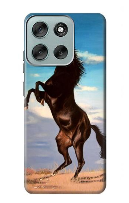 S0934 Wild Black Horse Case For Motorola Moto G56