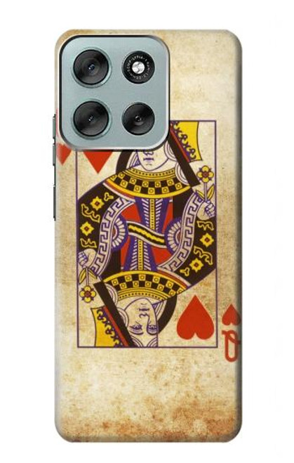 S2833 Poker Card Queen Hearts Case For Motorola Moto G56