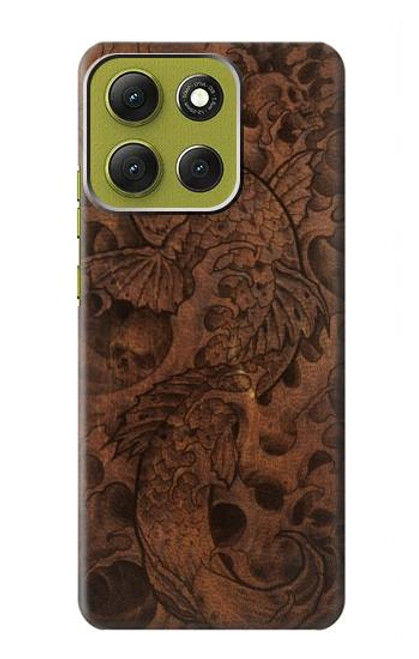 S3405 Fish Tattoo Leather Graphic Print Case For Motorola Moto G86