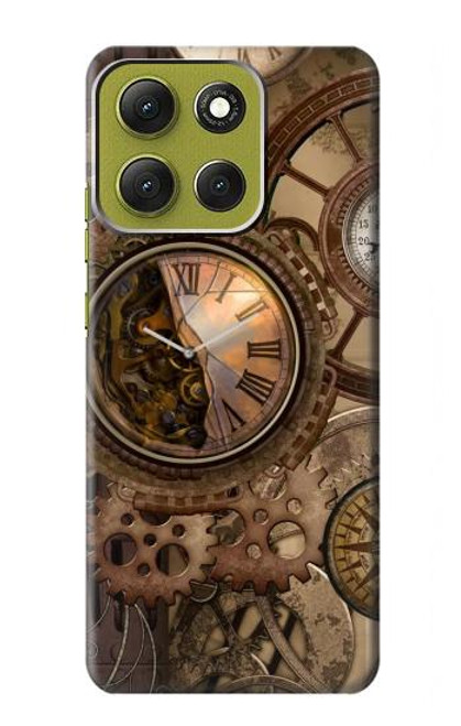 S3927 Compass Clock Gage Steampunk Case For Motorola Moto G86