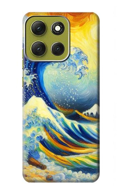 S4005 Oil Color Painting Great Waves Case For Motorola Moto G86