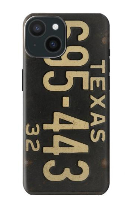 S4061 Vintage Texas Car License Plate Case For iPhone 15