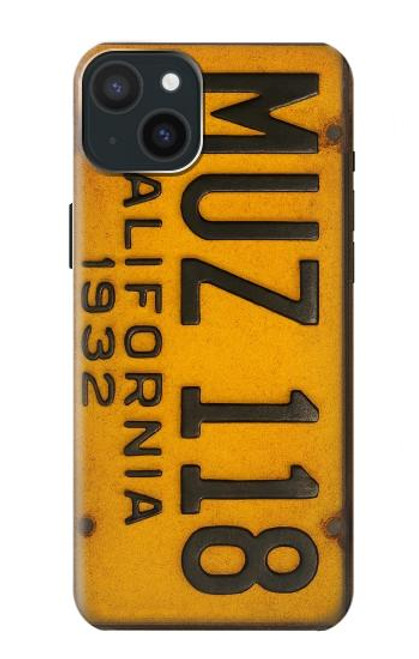 S4060 Vintage California Car License Plate Case For iPhone 15 Plus