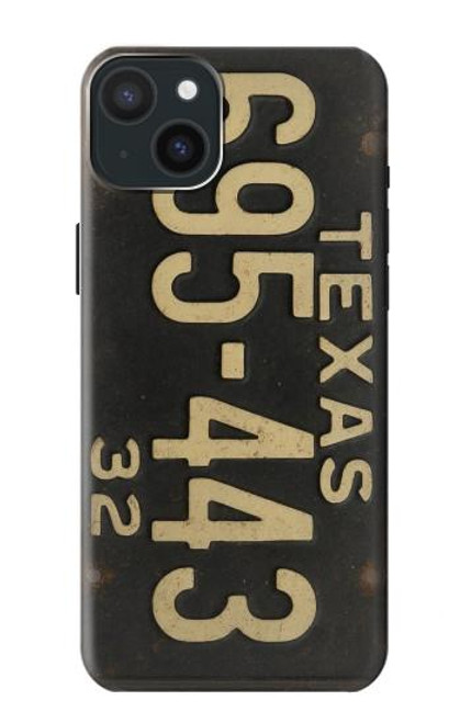 S4061 Vintage Texas Car License Plate Case For iPhone 15 Plus