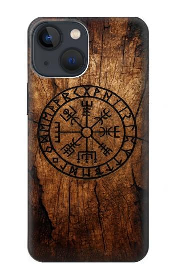 S4036 Viking Vegvisir Compass Wood Case For iPhone 13 mini