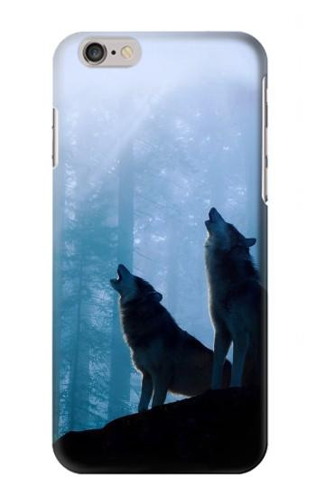S4053 Two Wolves Couple Howling Forest Case For iPhone 6 6S