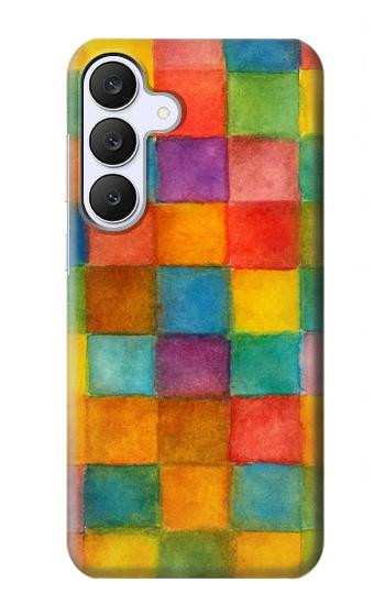 S4077 Water Color Painting Colorful Check Pattern Case For Samsung Galaxy S25 FE, S26 FE