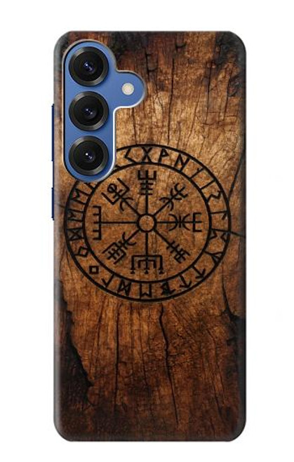 S4036 Viking Vegvisir Compass Wood Case For Samsung Galaxy S25