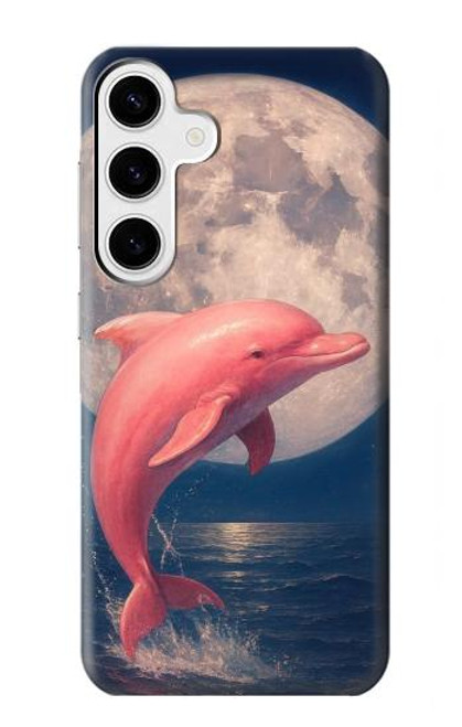 S4045 Dolphin Moon Night Case For Samsung Galaxy S24 Plus