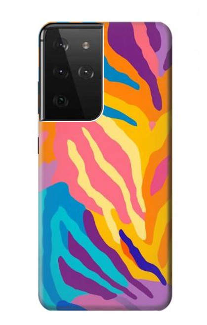 S4037 Colorful Zebra Pattern Case For Samsung Galaxy S21 Ultra 5G