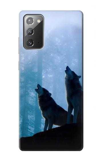S4053 Two Wolves Couple Howling Forest Case For Samsung Galaxy Note 20